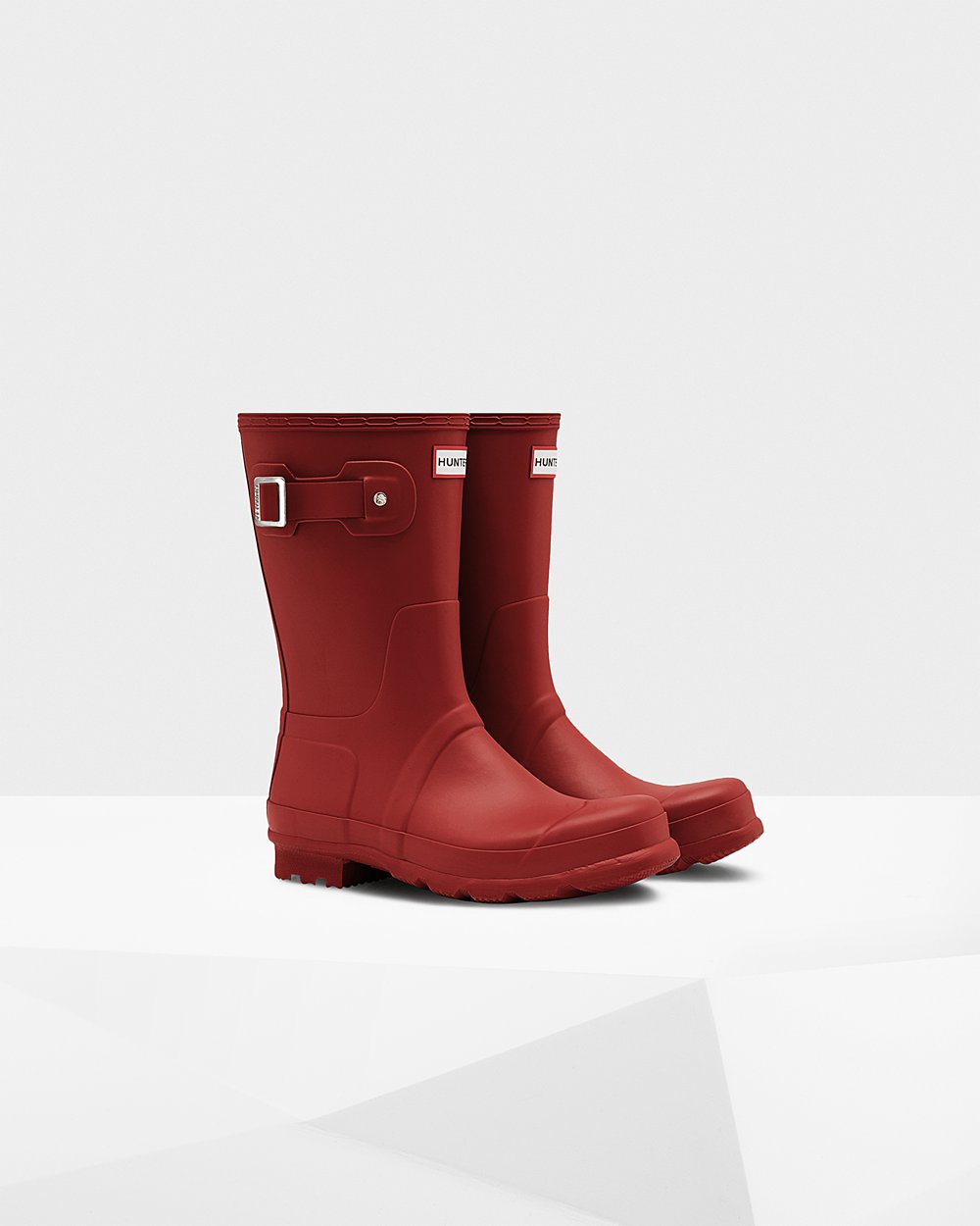 Bottes Courtes de Pluie Hunter Original Homme Rouge HYJPUCD-17